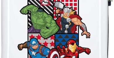 Marvel Los Vengadores All Avengers Maleta de cabina Multicolor 34x55x20 cms Rígida ABS Cierre combinación 32L 2,6Kgs 4 Ruedas dobles Equipaje de Mano