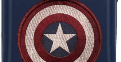 Marvel Los Vengadores Captain America Maleta de Cabina Azul 38x55x20 cms Rígida ABS Cierre combinación 34L 2,6Kgs 4 Ruedas