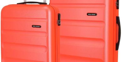 Roll Road Flex Juego de maletas Naranja 55-65 cms Rígida ABS Cierre combinación 91L 4 Ruedas Equipaje de Mano