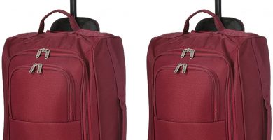 5 Cities Set of 2 Super Lightweight Cabin Approved Luggage Travel Wheely Suitcase Wheeled Bags Bag Juego de maletas 55x35x20 cm.